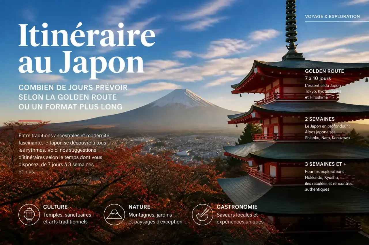 Itinéraire au Japon : combien de jours prévoir selon la Golden Route ou un format plus long