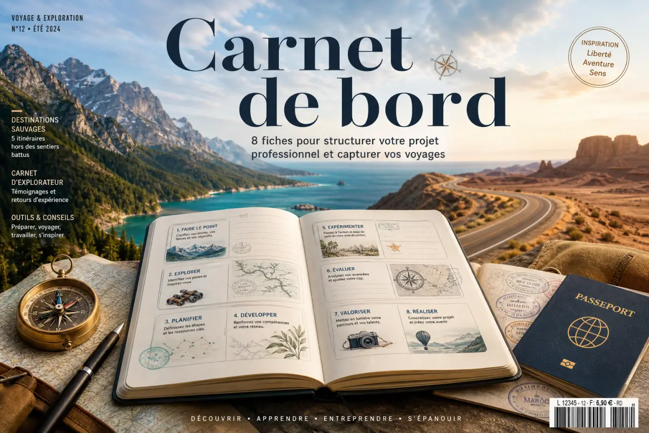 Carnet de bord : 8 fiches pour structurer votre projet professionnel et capturer vos voyages