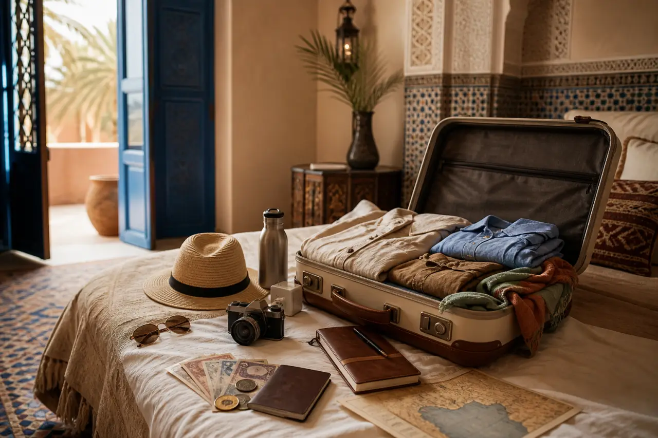 Maroc : la liste de valise qui évite les oublis de vêtements couvrants, de dirhams et d’accessoires utiles