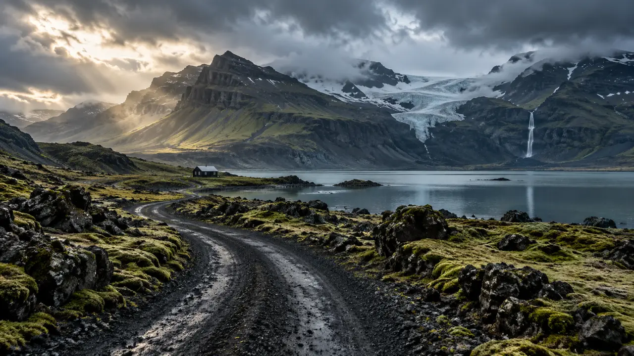 Paysage islandais sauvage sous une lumière douce