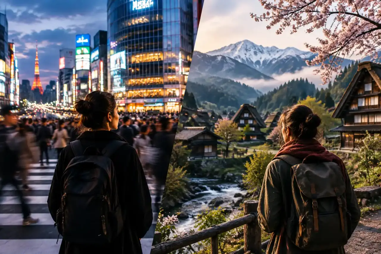 Contraste entre la modernité de Tokyo et la sérénité des villages traditionnels japonais